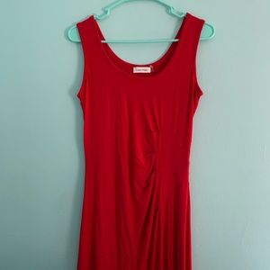 Red maxi Calvin Klein dress